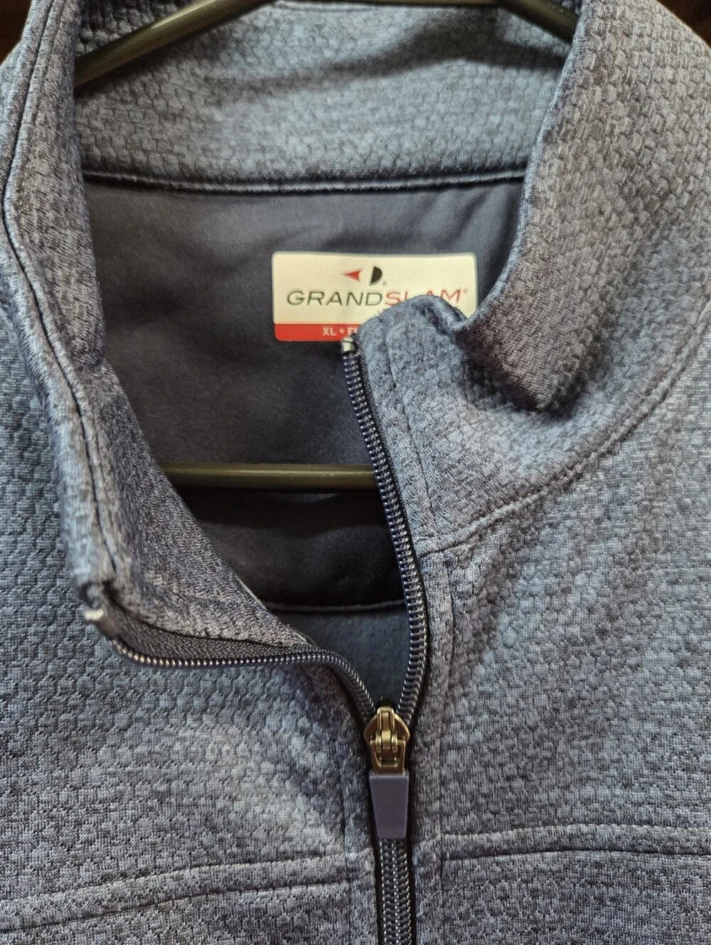 Grand Slam Men's Heathered Navy Full-Zip Vest